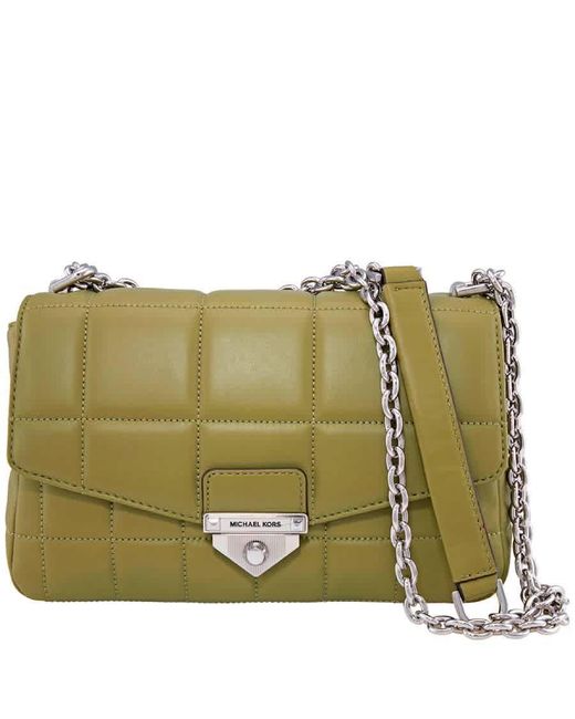 Michael Kors Soho Large Quilted Leather Shoulder Bag in Green Lyst