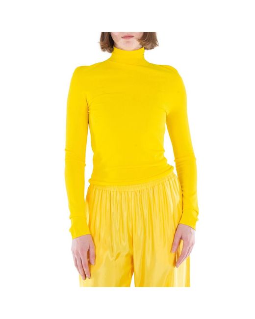 Acne Yellow Turtleneck Long Sleeve Top