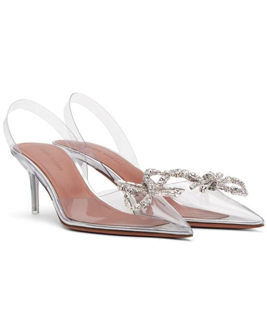 AMINA MUADDI Metallic Rosie Glass Slingback Sandals, Brand Size 36.5 Us