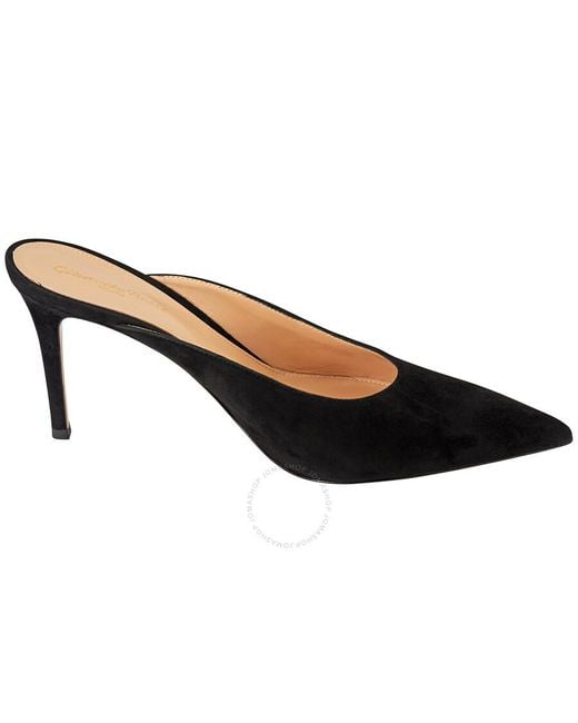 Gianvito Rossi Black Suede Pointed-toe Mules