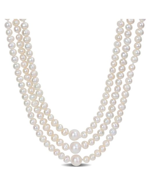 Amour Metallic 5-6Mm & 8-8.5Mm Freshwater Cultured Pearl Endless Necklace, 100 In