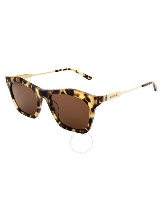 Calvin Klein Brown 140 Mm Rectangular Sunglasses Ck20700s 244 53