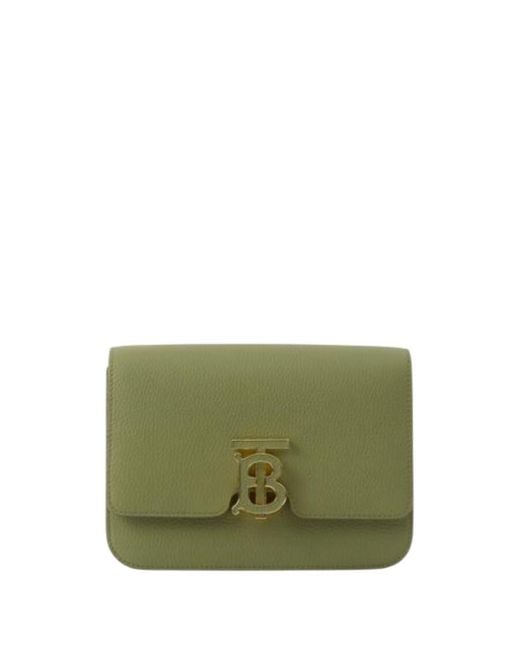 Burberry Green Small Tb Monogram Leather Bag