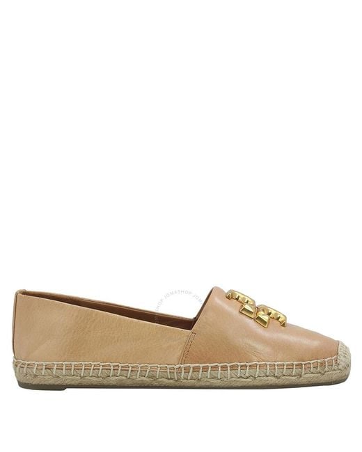 Tory Burch Brown Leather Eleanor Espadrilles, Size