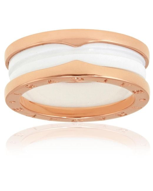BVLGARI Metallic B.Zero1 18K And Ceramic 2-Band Ring