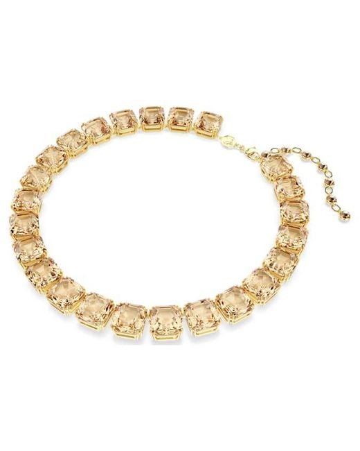 Swarovski Metallic Millenia-Tone Plated Tennis Necklace