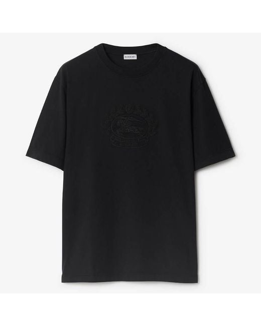 Burberry Black Ekd Cotton T-Shirt for men