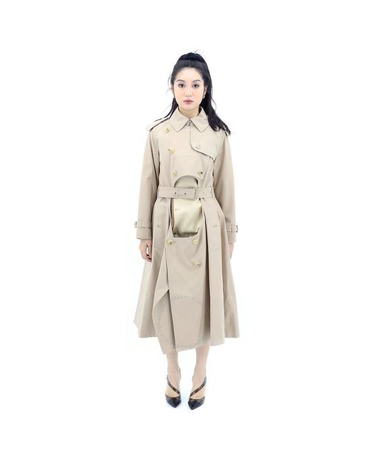 Burberry Natural Cotton Gabardine Step-through Double-breasted Trench Coat