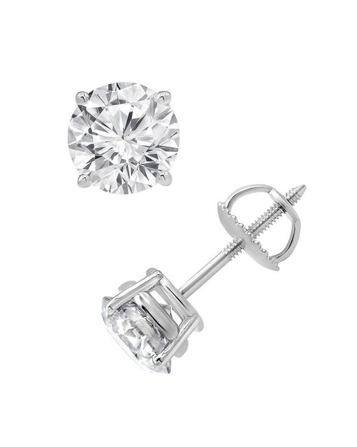 Brilliant Diamond Metallic 14Kt 2.25 Carat Lab Grown Diamond Stud Earrings For