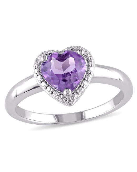Amour Purple Amethyst Heart Halo Ring