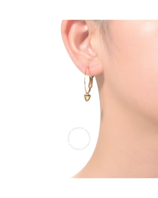 Rachel Glauber Metallic 14k Gold Plated Cubic Zirconia Heart Hoop Earrings