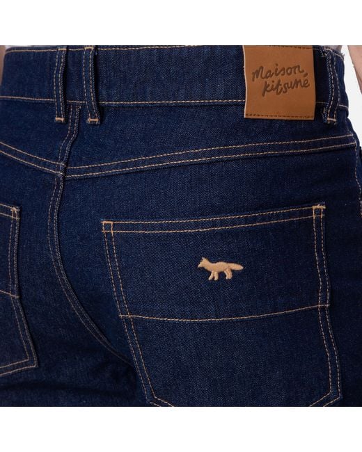 Maison Kitsuné Blue Straight Cut Denim Jeans for men