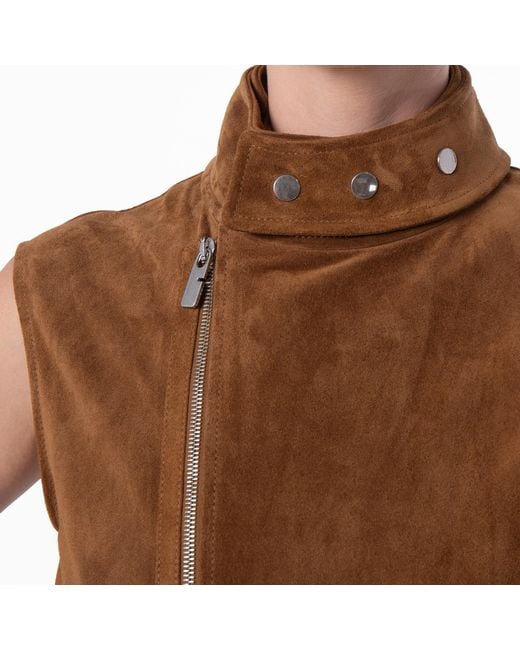 Burberry Brown Suede Sleeveless Dress, Brand Size 8 Us