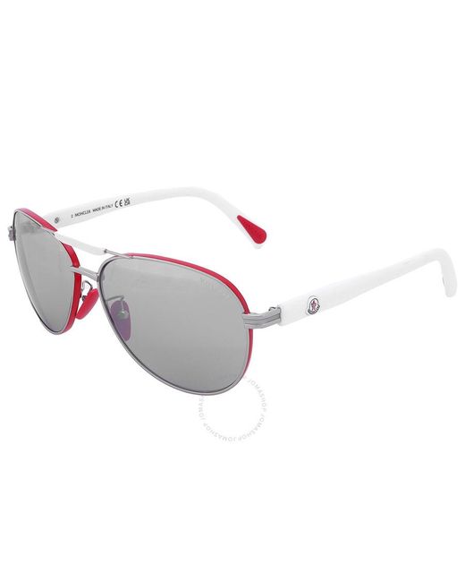 Moncler Gray Steller Smoke Mirror Pilot Sunglasses Ml0241-h 16c 62