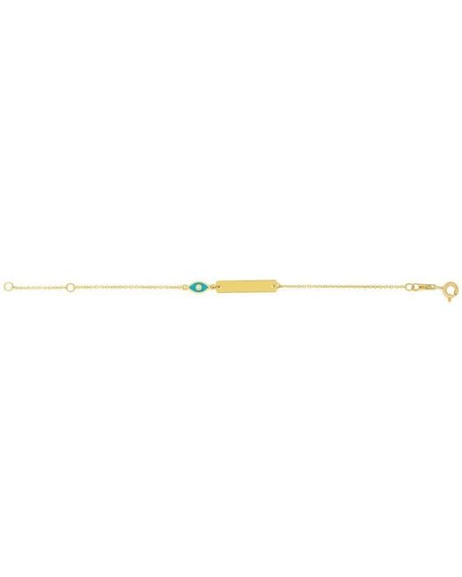 Tresorra Metallic 14K Evil Eye Id Bracelet