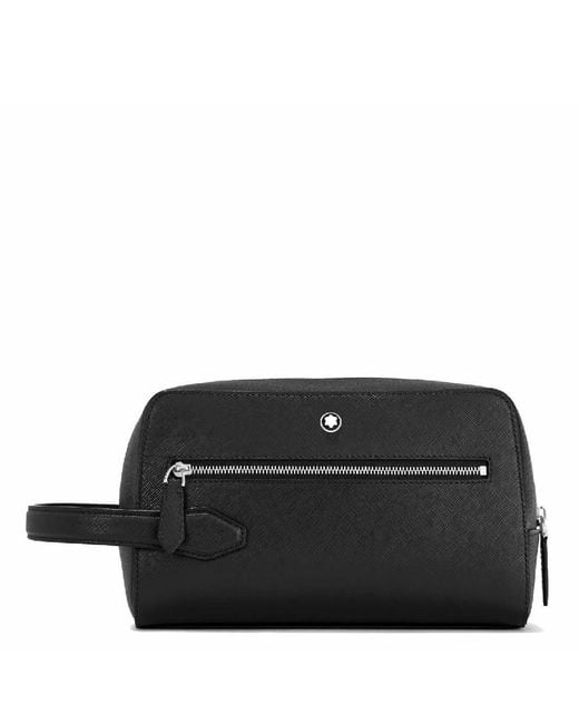Montblanc Black Sartorial Leather Wash Bag