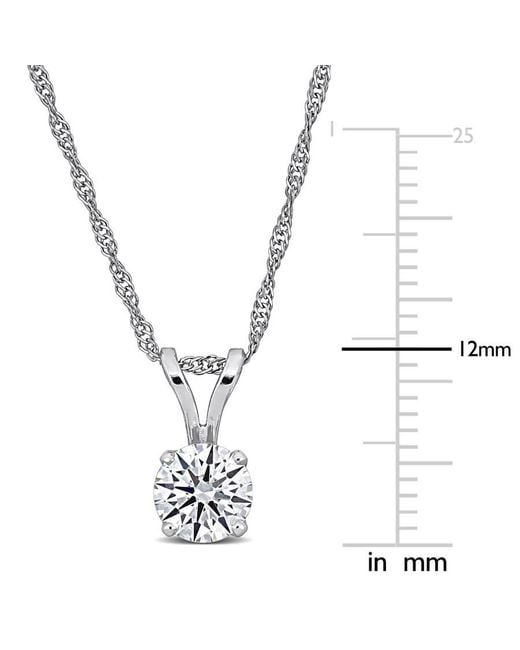 Created Forever Metallic 3/4Ct Tw Lab-Grown Diamond Solitaire Pendant With Chain