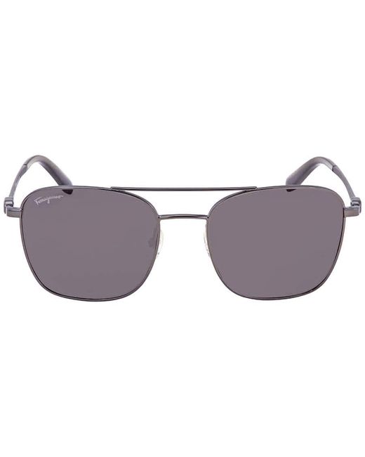 Ferragamo Purple Grey Square Sunglasses for men