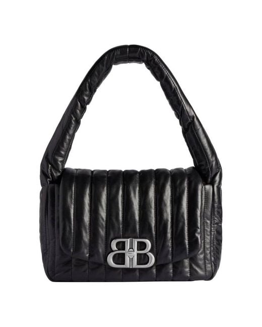 Balenciaga Black Monaco Padded Quilted Leather Shoulder Bag