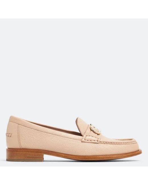 Ferragamo Natural Ferragamo Ofelia Ornament Double Gancini Loafers