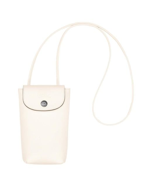 Longchamp White Le Pliage Xtra Phone Case With Leather Lace