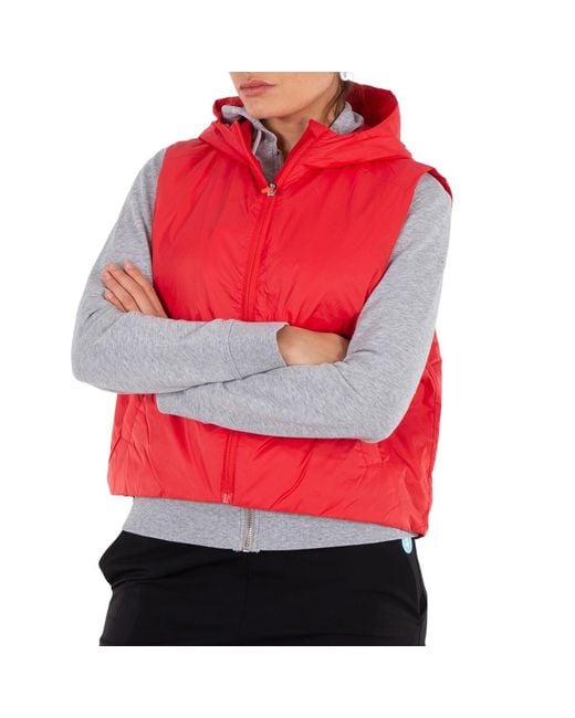 Save The Duck Red Jack Tais Hooded Vest, Brand Size 0