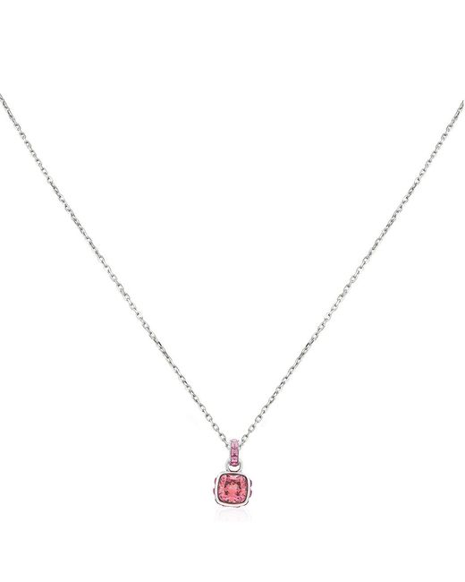 Swarovski Metallic Birthstone Pendant Oct Pendant Rhodium Shiny Rose