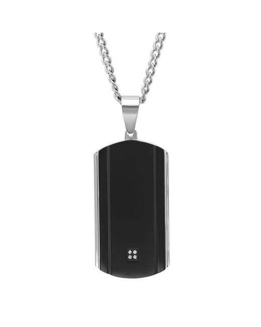 Robert Alton Black 1/10Ctw Diamond And Stainless Steel Jewelry Set for men