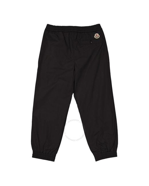Moncler Black Boys Zip Detail Cargo Trousers for men