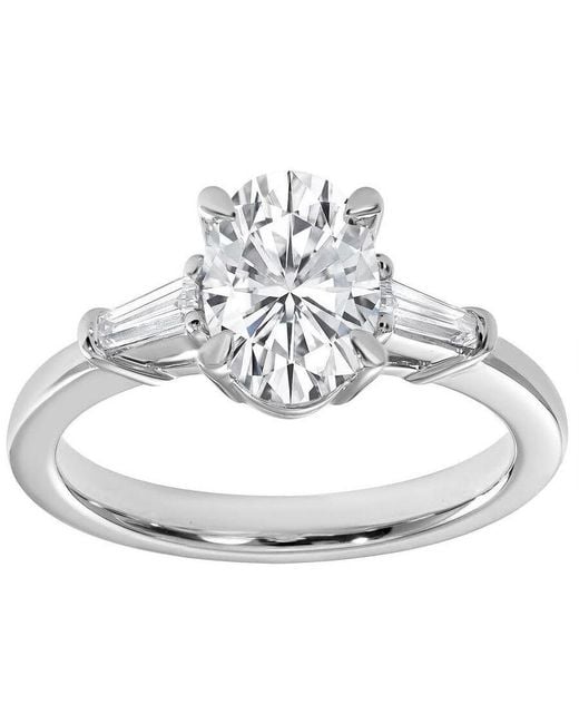 Brilliant Diamond Metallic 1.75 Carat Oval Lab Grown Solitaire Diamond Engagement Ring
