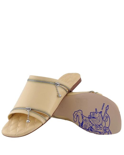 Burberry Yellow Peep Leather Sandal