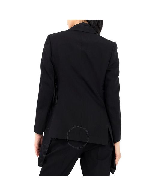 Burberry Black Wool Logo Panel Detail Tailored Jacket
