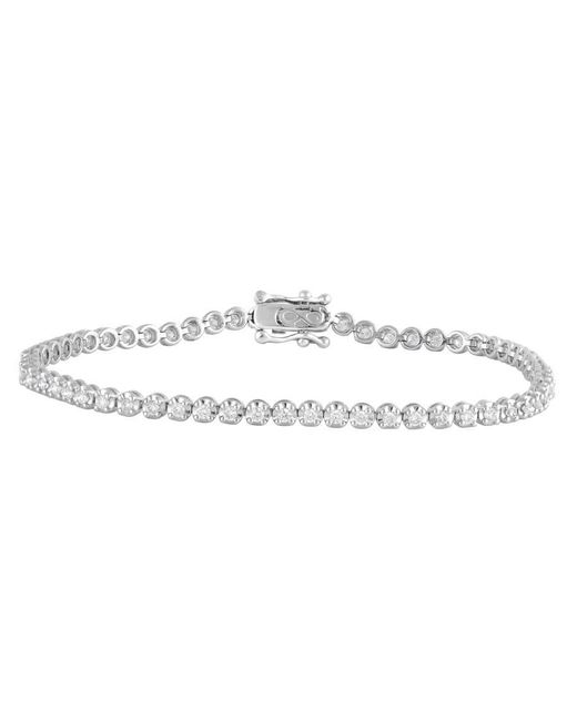 Brilliant Diamond Metallic Sterling 1.00 Cttw Lab Grown Diamond Tennis Bracelet For