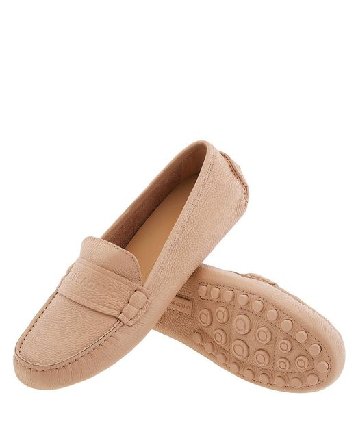 Ferragamo Natural Iside Driver Moccasins With Logo