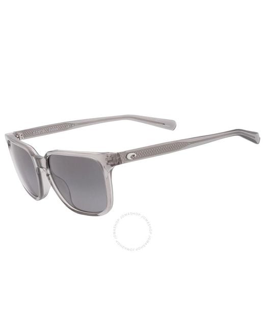 Costa Del Mar Gray Kailano Grey Gradient Polarized Glass Square Sunglasses 6s2013 201302 53 for men