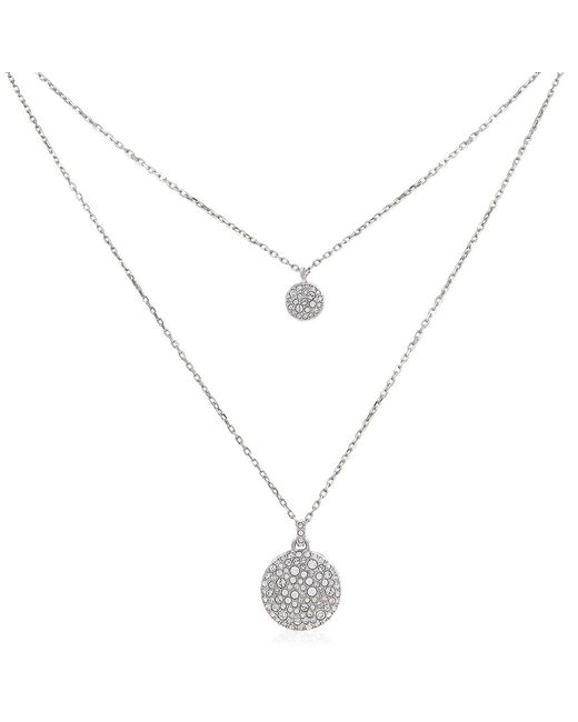 Swarovski Metallic Meteora Pendant Small Layer Rhodium Shiny Crystal
