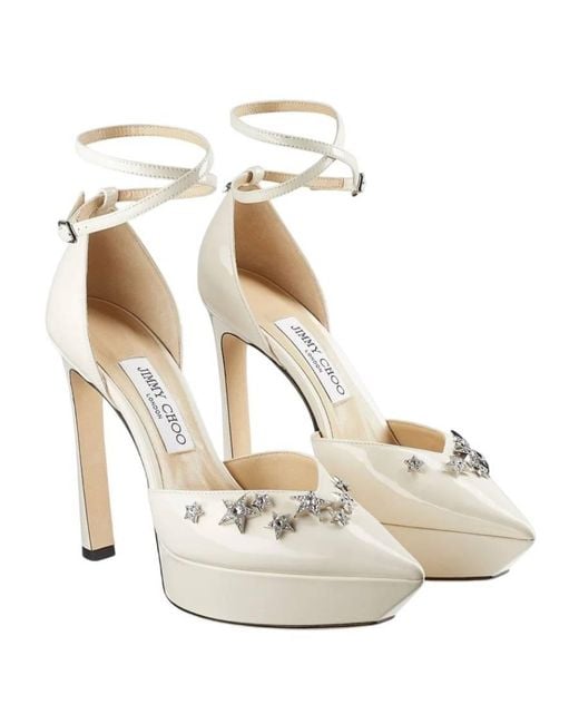 Jimmy Choo Metallic Dahl 125 Patent Platform Pumps, Brand Size 34 Us