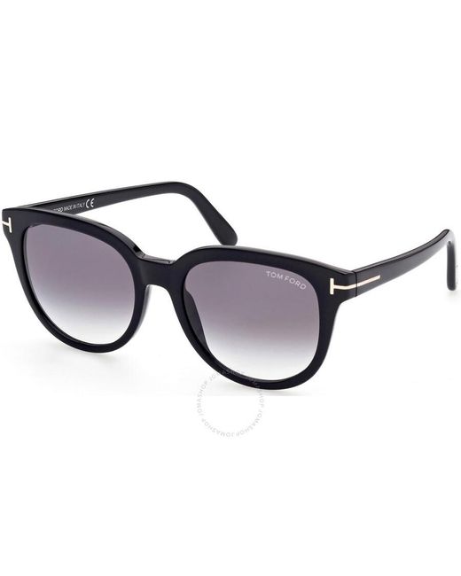 Tom Ford Blue Olivia Smoke Gradient Oval Sunglasses Ft0914 01b 54