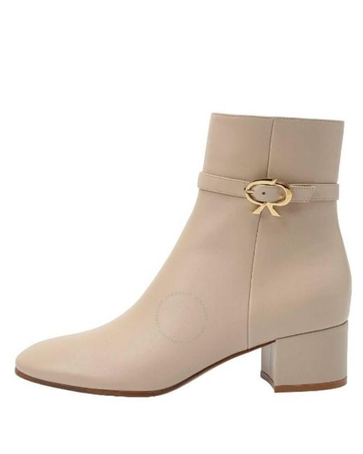 Gianvito Rossi Natural Mousse Nappa Ribbon Bootie