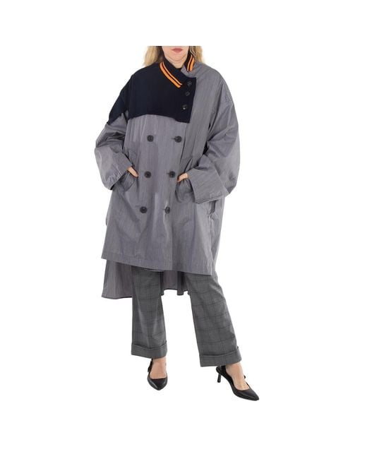 Kolor Gray Ladies Light Taffeta Long Coat, Brand Size 1 for men