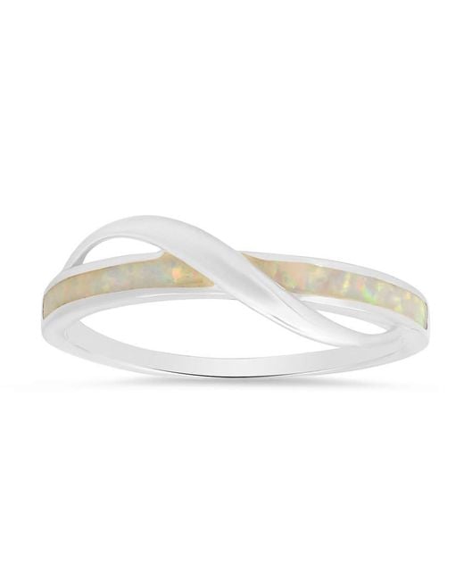 Kylie Harper White Sterling Opal Wave Ring for men
