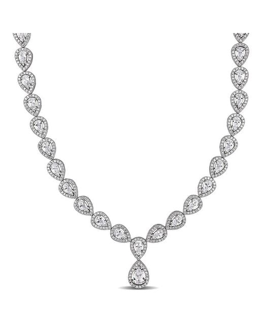 Amour Metallic 38 Ct Tgw Cubic Zirconia Teardrop Necklace