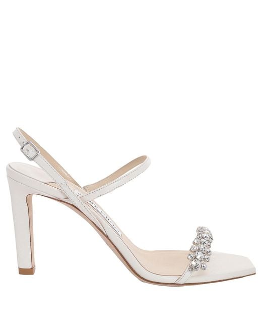 Jimmy Choo White Meira 85 Leather Sandals