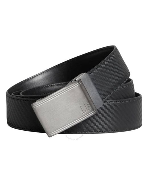 Dunhill Black Automatic Racing Buckle 35Mm Chassis Leather Belt, for men