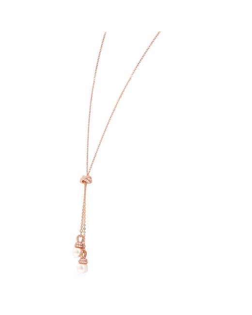 Swarovski Metallic Originally Y Crystal Pearl Pendant Necklace