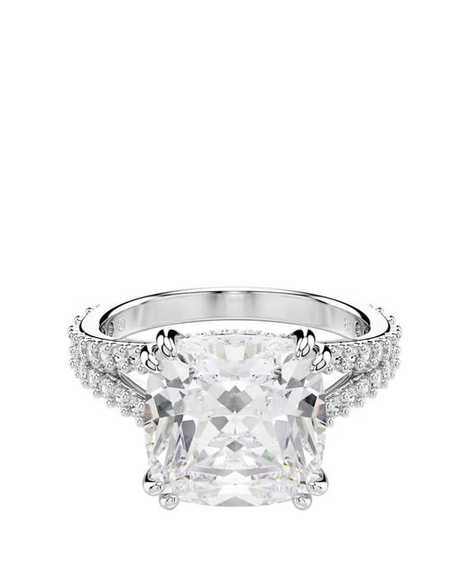 Swarovski White Stilla Square Cut Crystal Ring for men