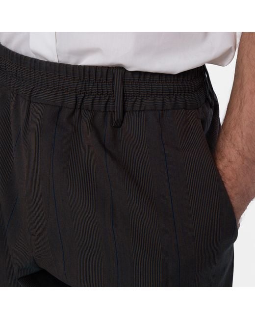 Burberry Black Striped Trousers With An Elasticated Waistband for men