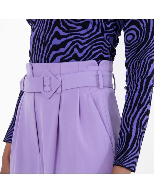 Moschino Purple Ladies Straight Leg Trousers