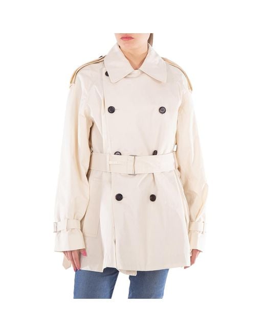 Burberry Natural Short Belted Trench Coat, Brand Size 8 (Us