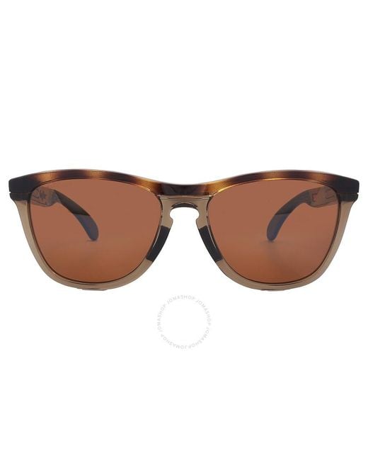 Oakley Brown Frogskins Range Prizm Tungsten Polarized Square Sunglasses Oo9284 928407 55 for men